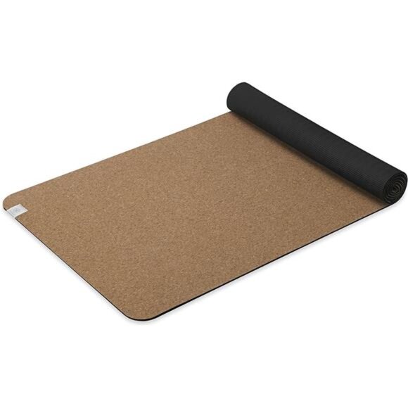 Yoga Exercise Mat | Natural Sustainable Cork Resists Sweat and Odors Non-Slip - Picture 1 of 7